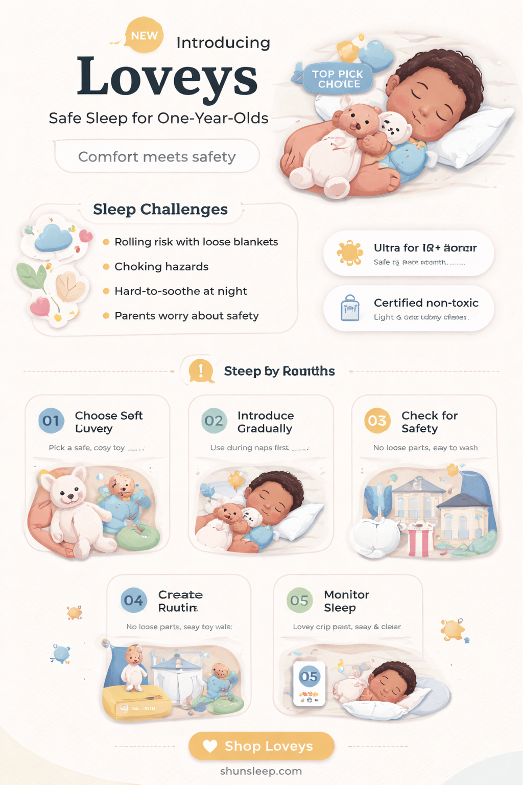 can 1 year old sleep with lovey