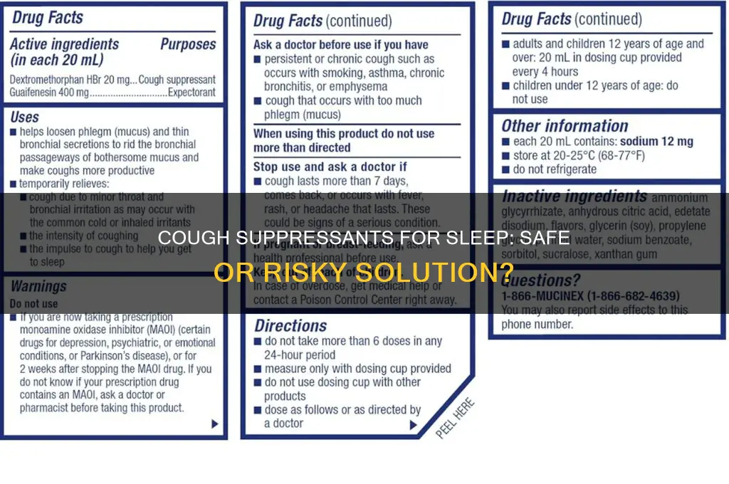 is cough suppresant okay to get sleep