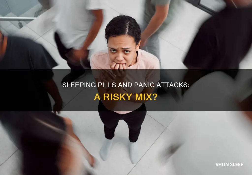 is drinking a sleeping pill while having a panic attack