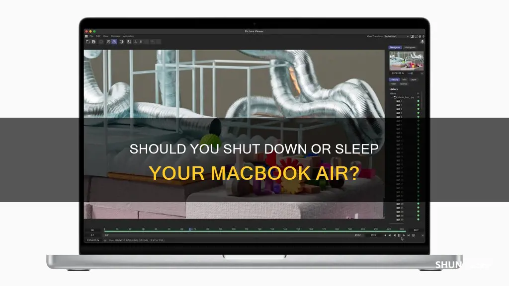 is it better to shut down or sleep macbook air