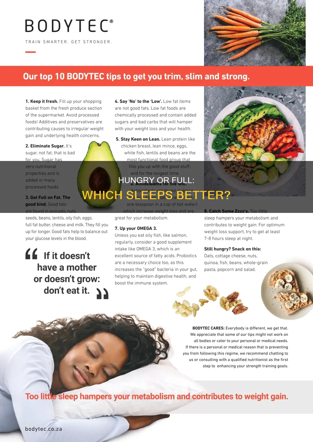 is it better to sleep full or hungry