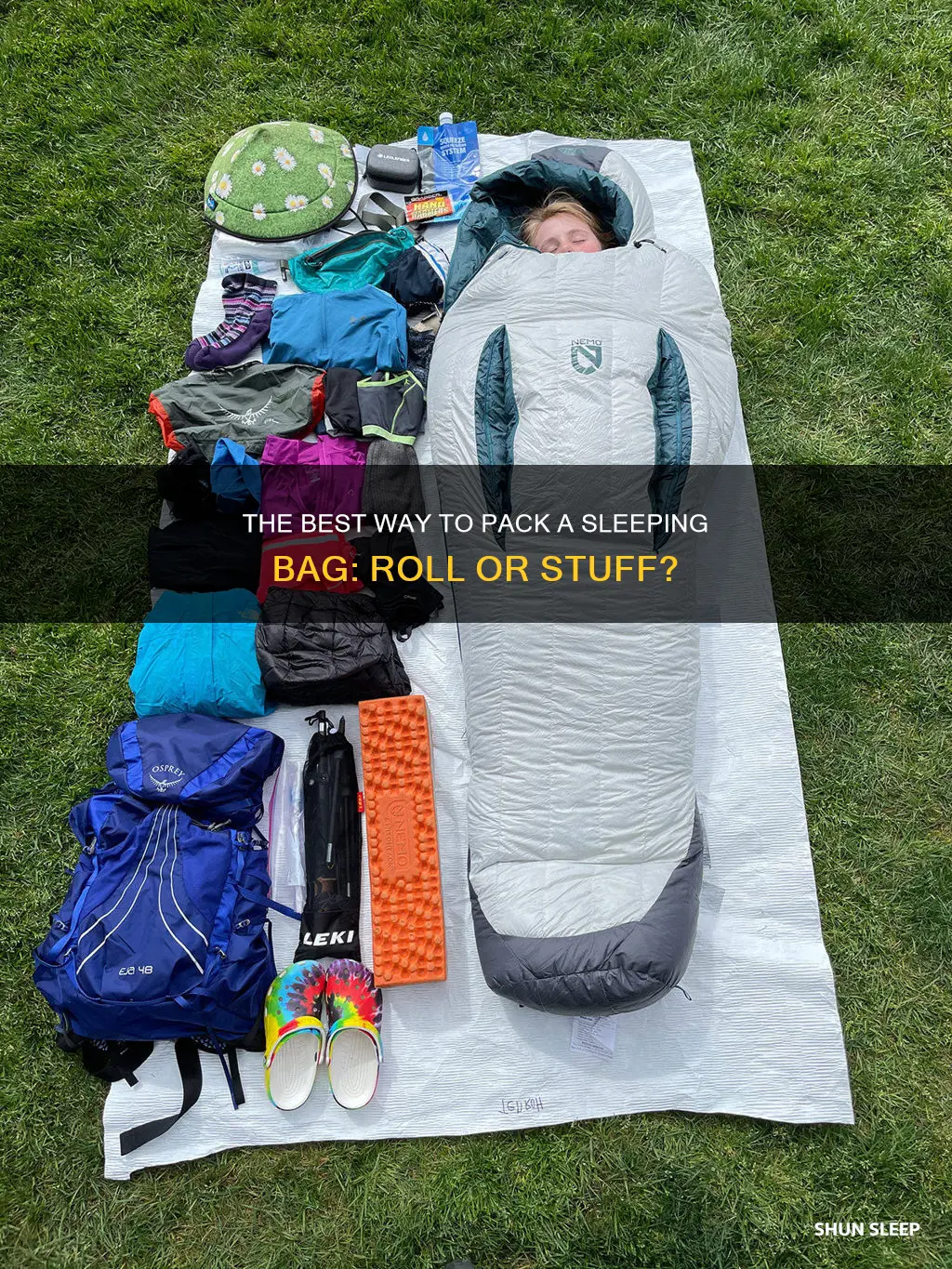 is it better to stuff or roll a sleeping