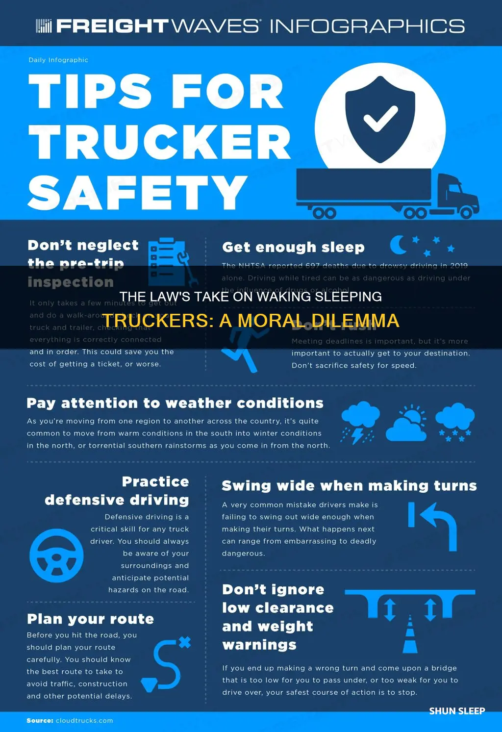 is it illegal to wake up a sleeping truck driver