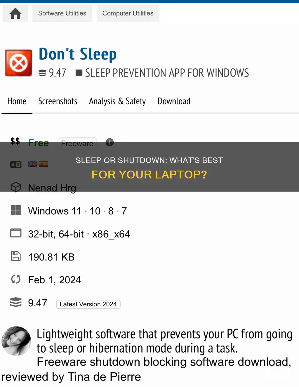 is it netter tl use sleep or shutdown laptop