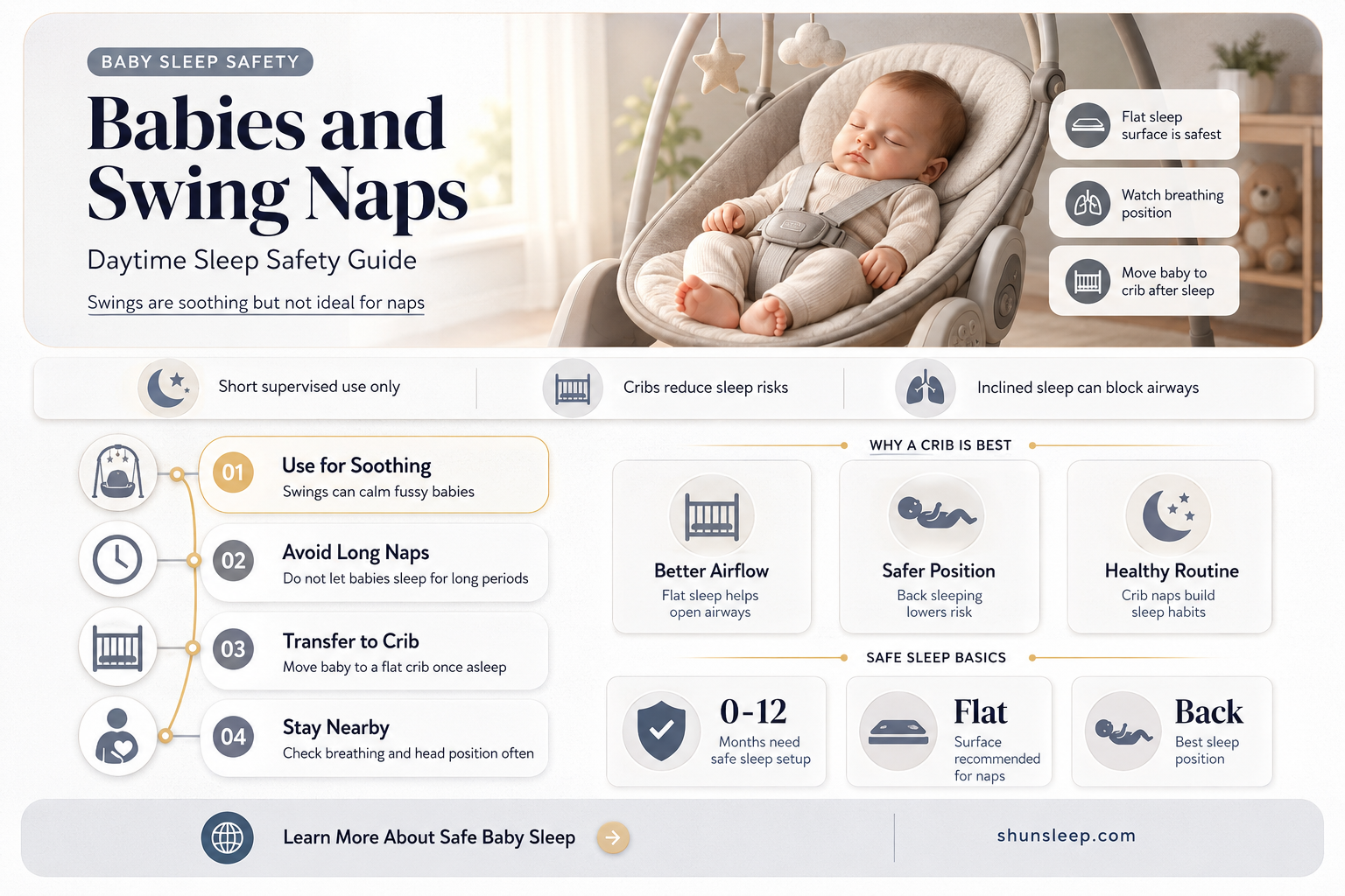 can baby sleep in swing during the day