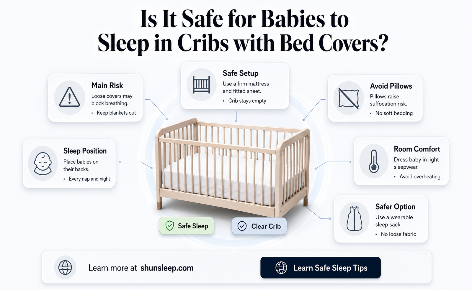 can baby sleep in crib with bed cover