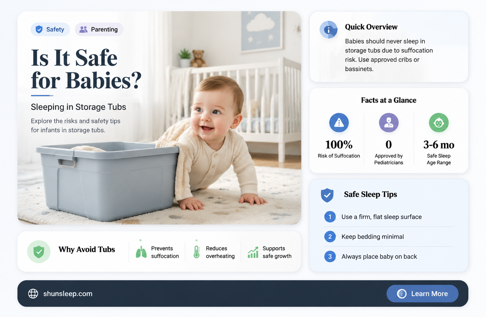 can a baby sleep in a storage tub