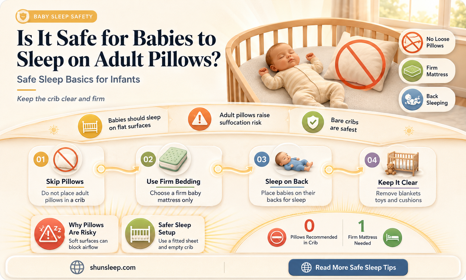 can baby sleep on adult pillow