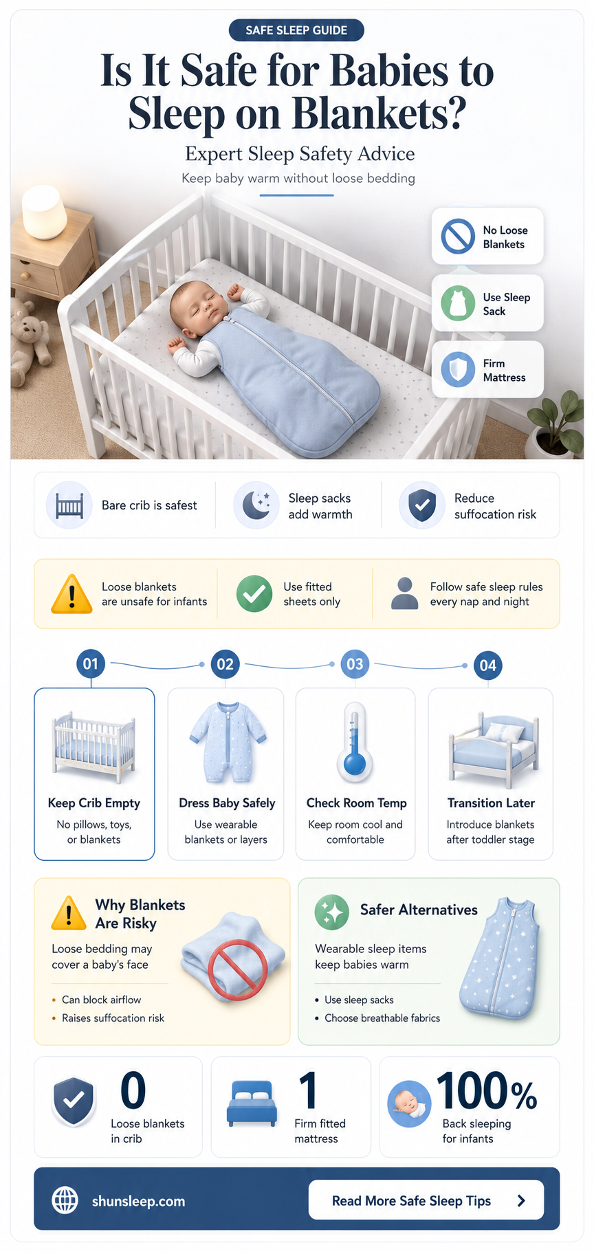 can baby sleep on blanket
