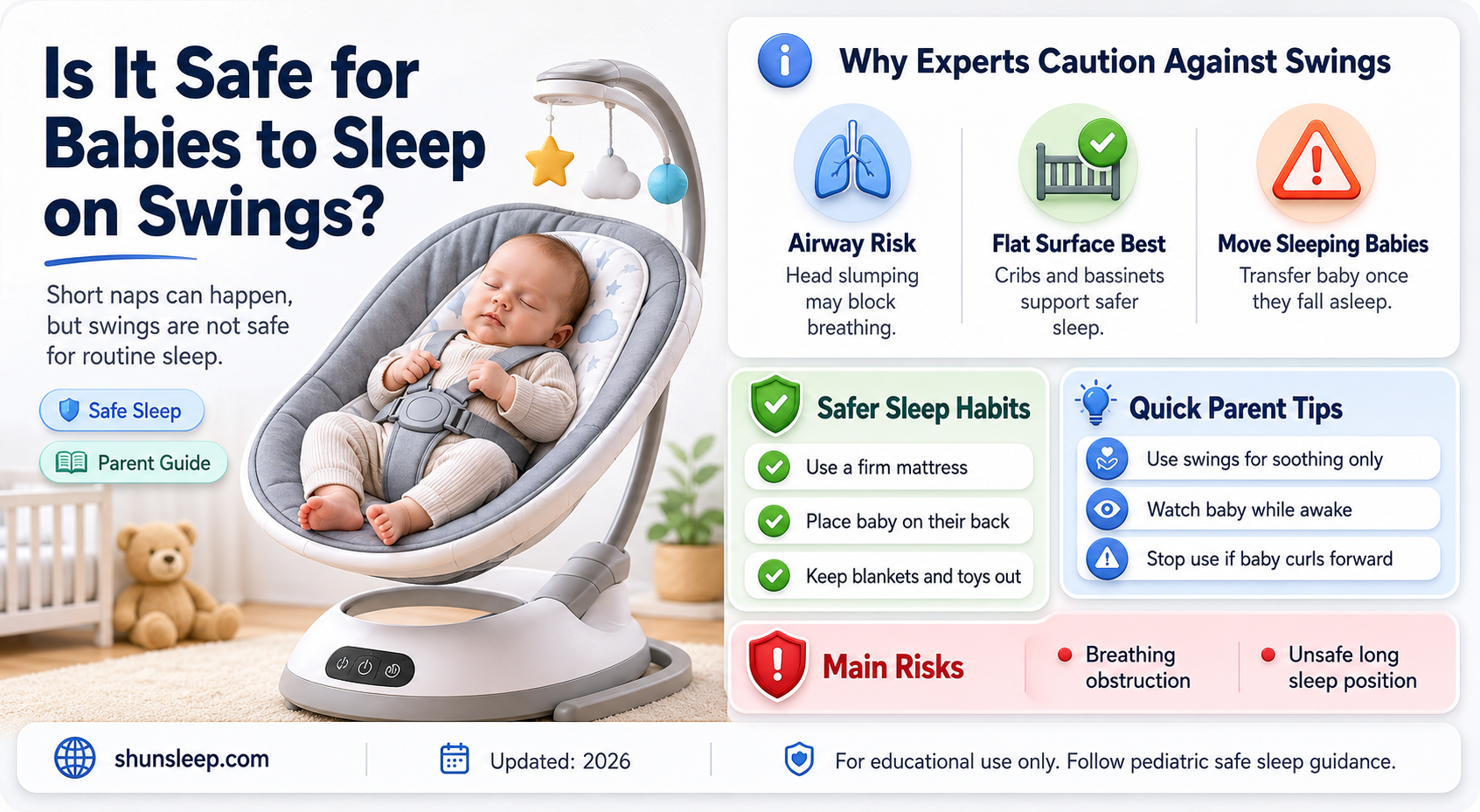 can baby sleep on swing