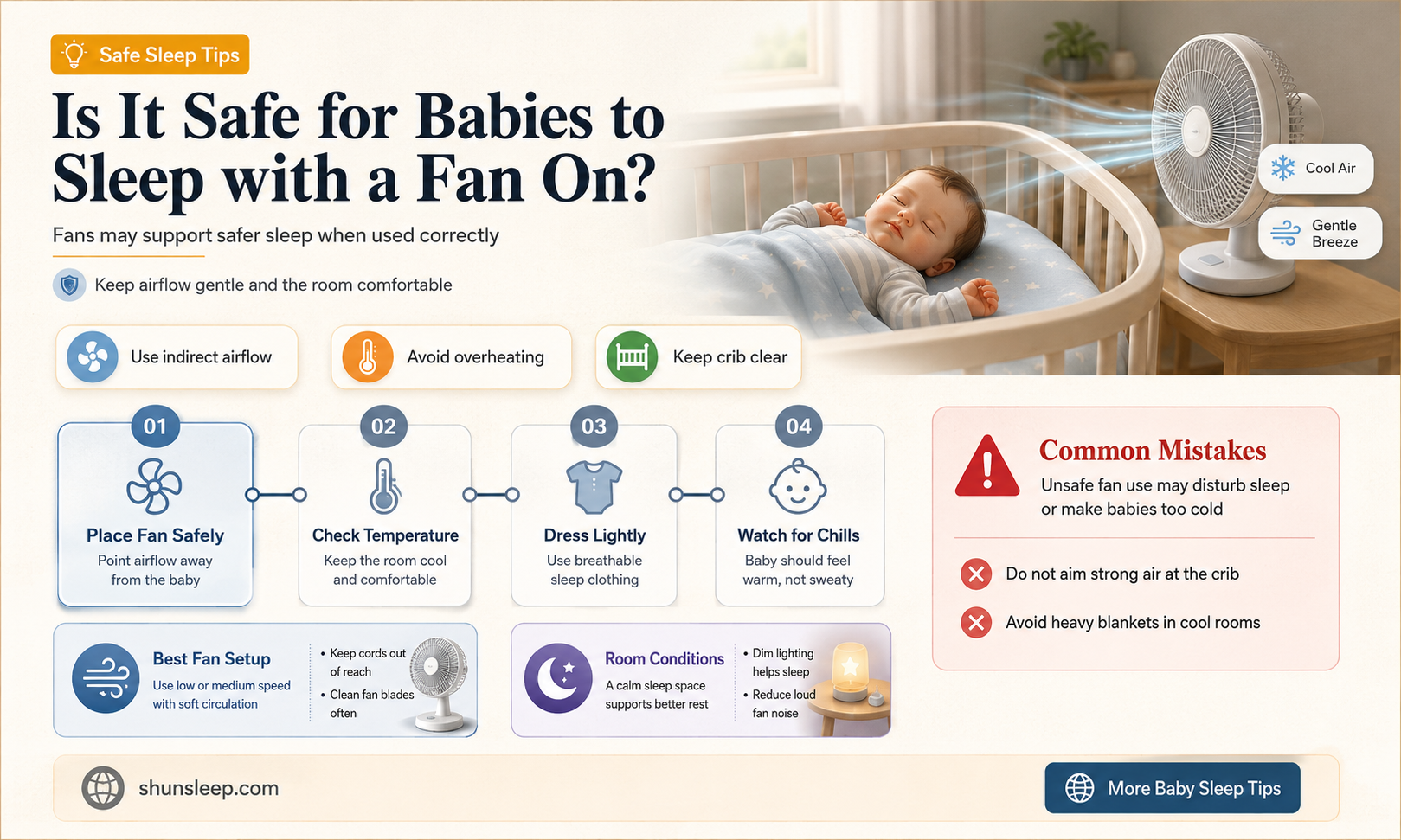 can baby sleep with a fan on