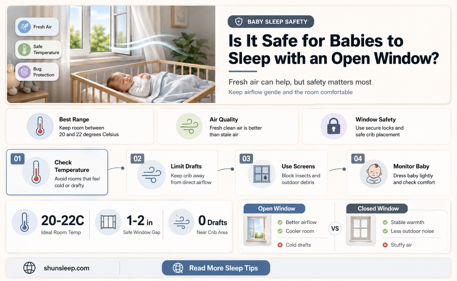 can baby sleep with window open