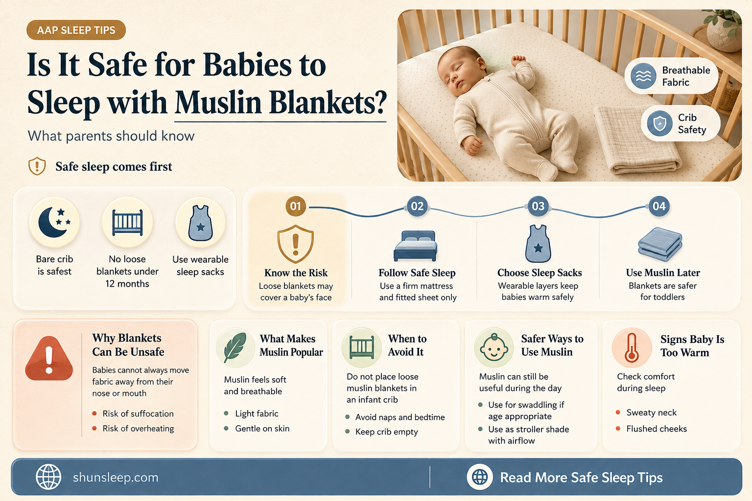 can baby sleep with muslin blanket