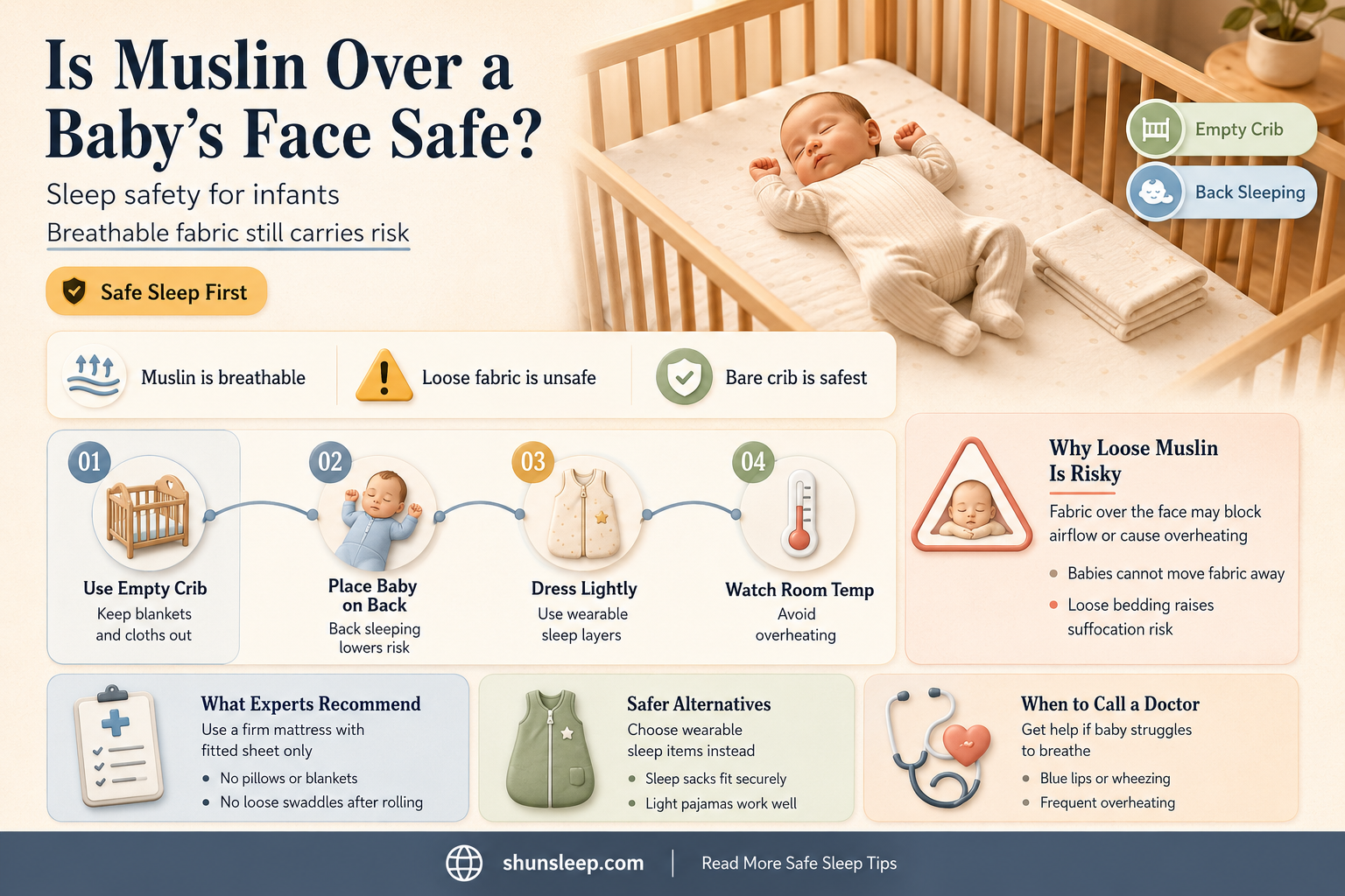 can baby sleep with muslin over face
