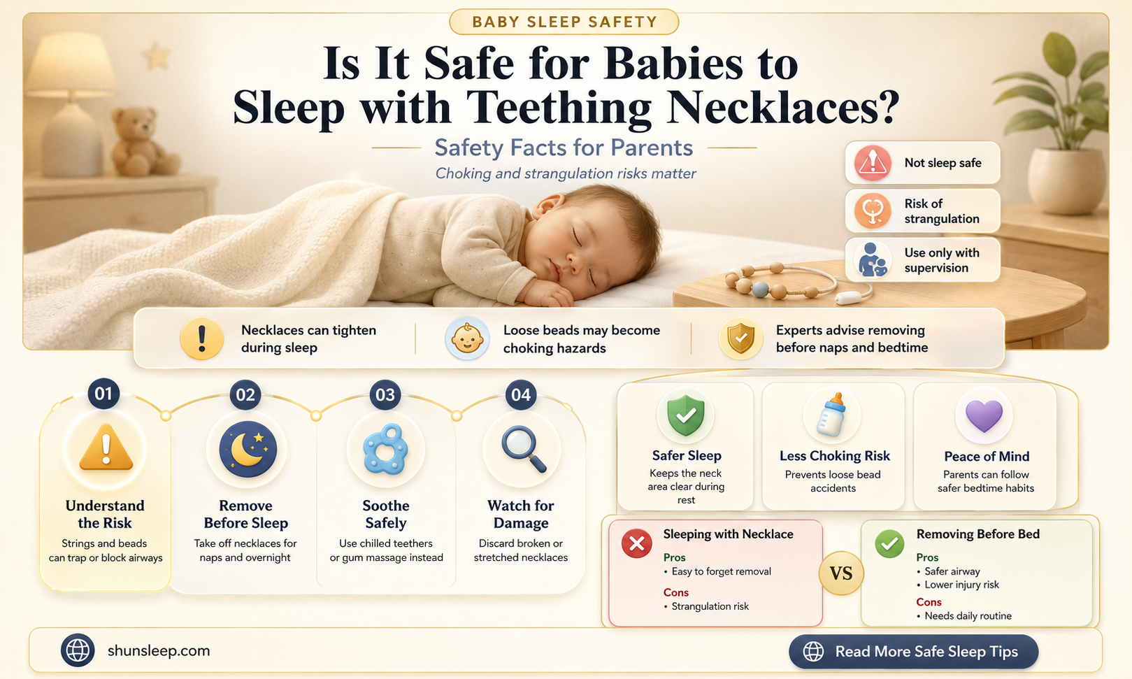 can baby sleep with teething necklace