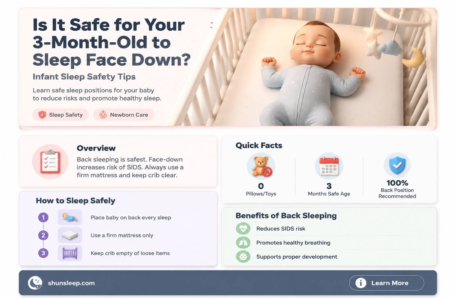 can a 3 month old sleep face down