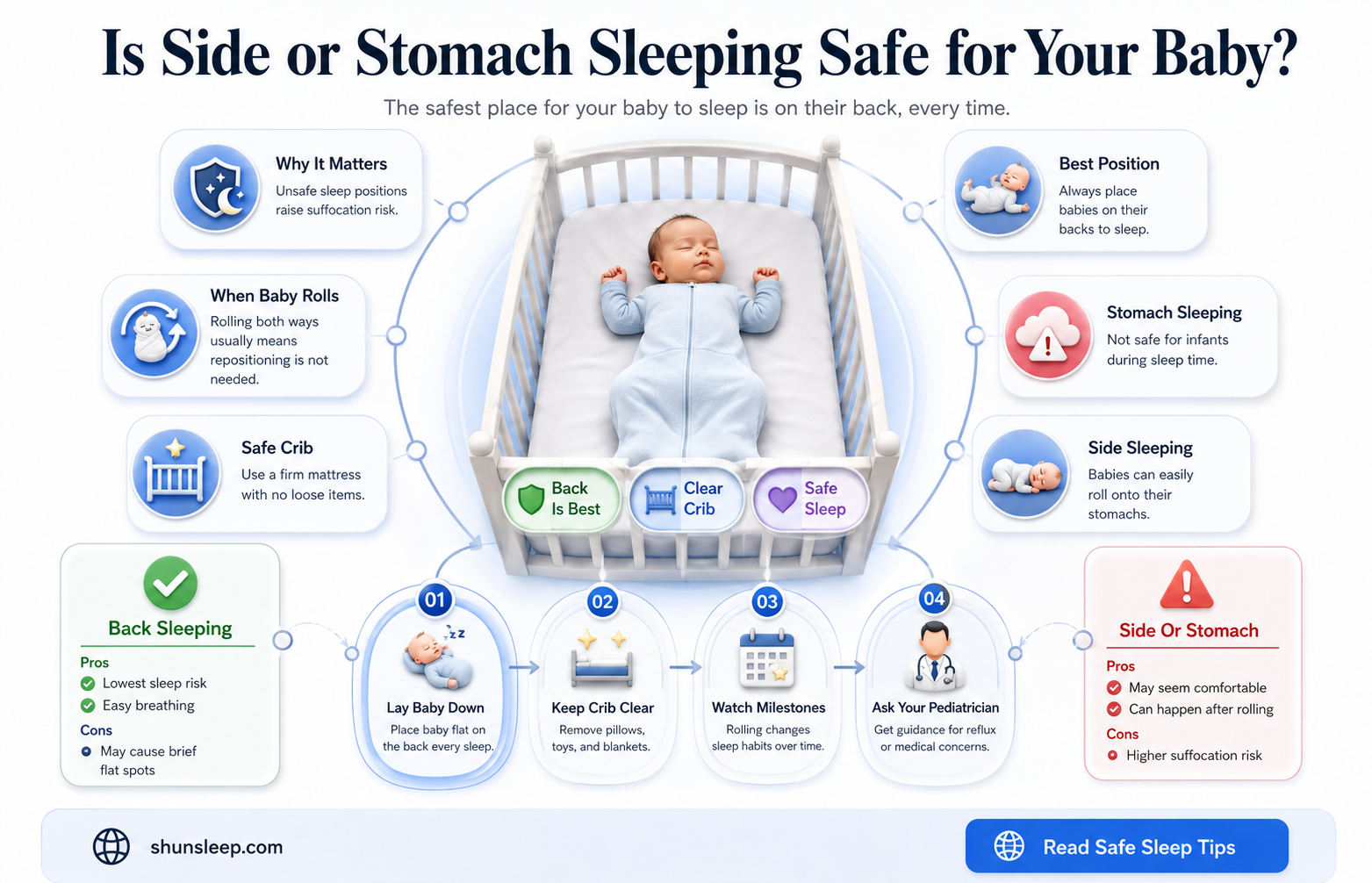 can baby sleep on side of stomach