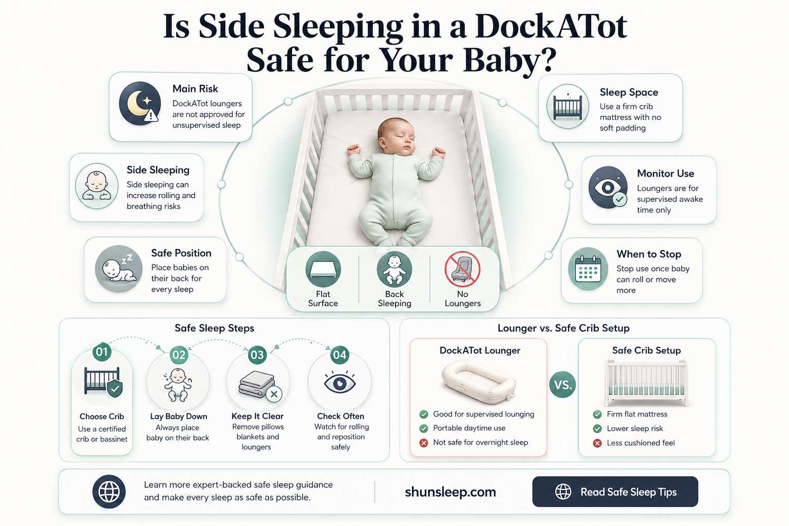 can baby sleep on side in dockatot