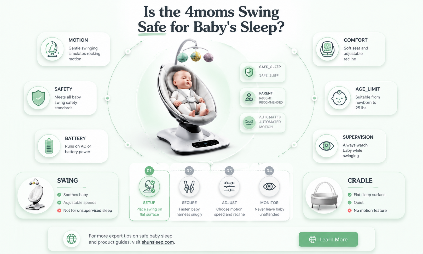 can babies sleep in 4moms swing