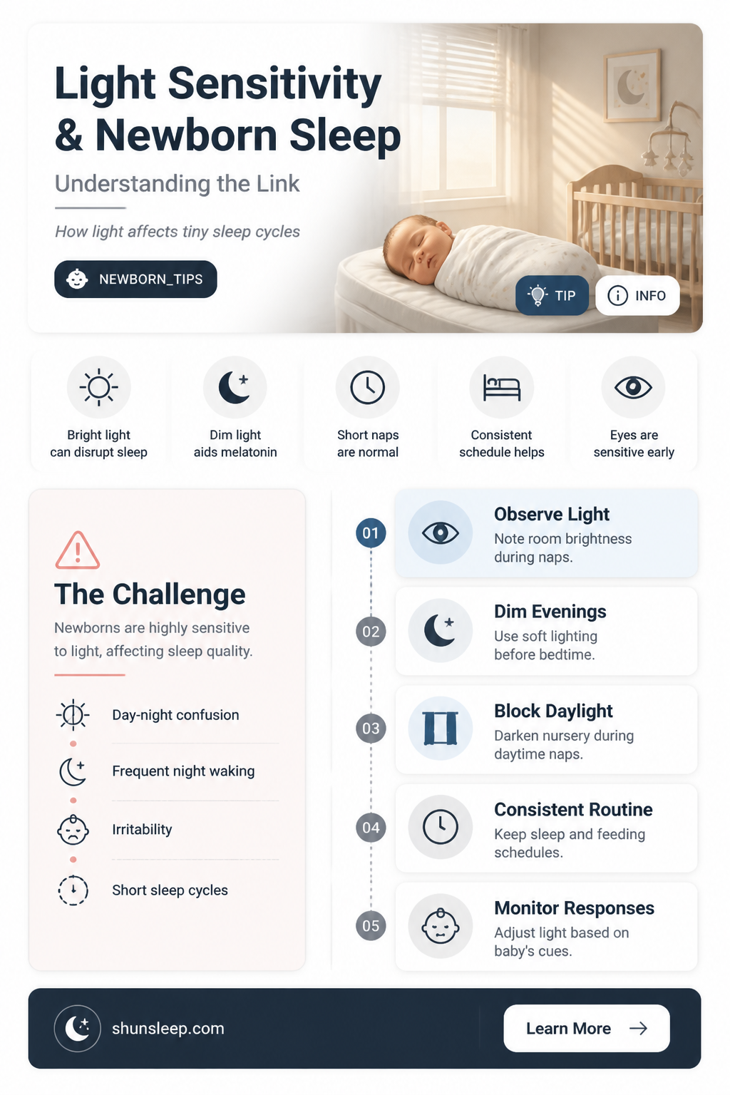 are newborns sensitive to light while sleeping