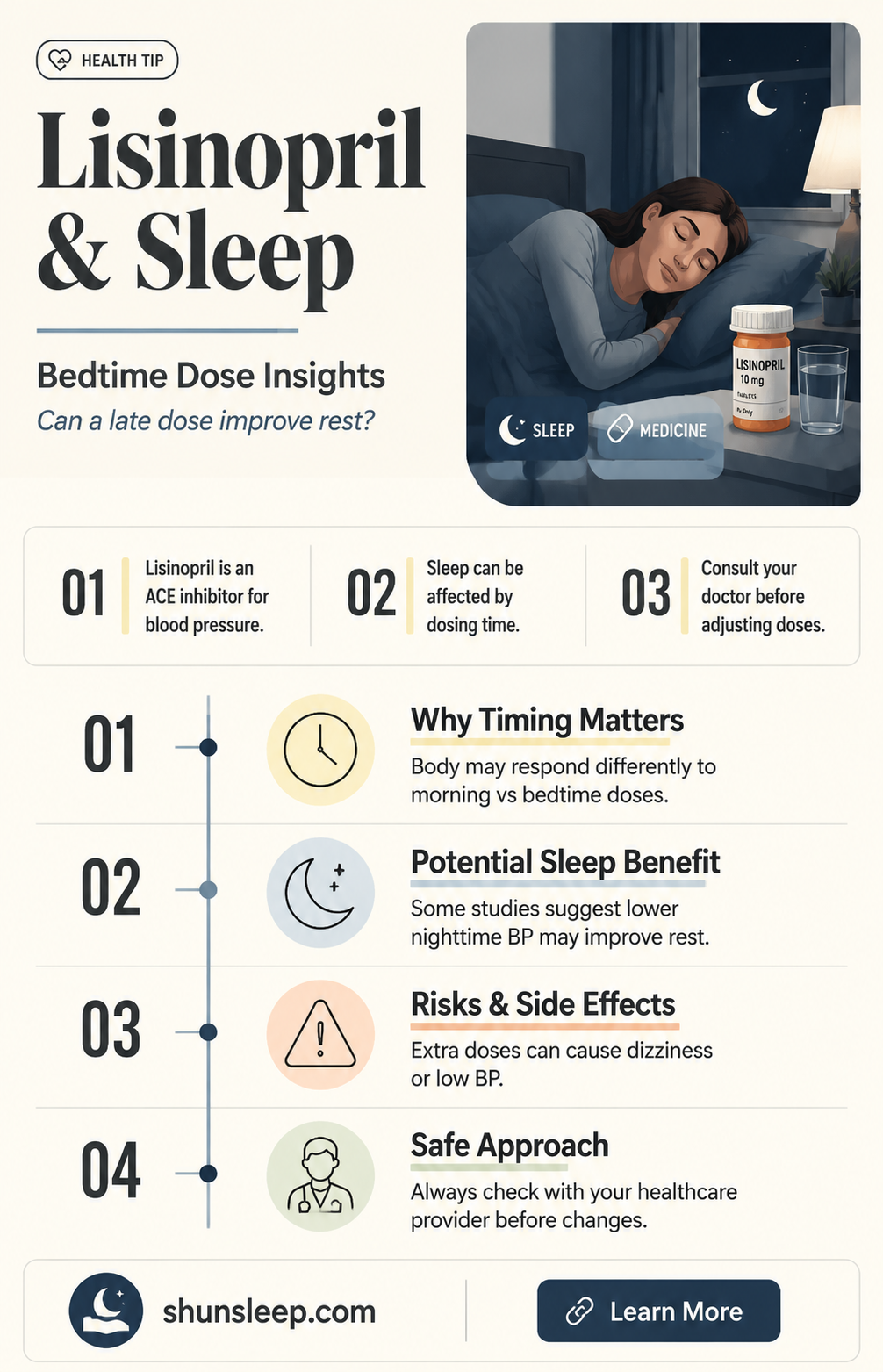 can an extra lisinopril at bed time help sleep