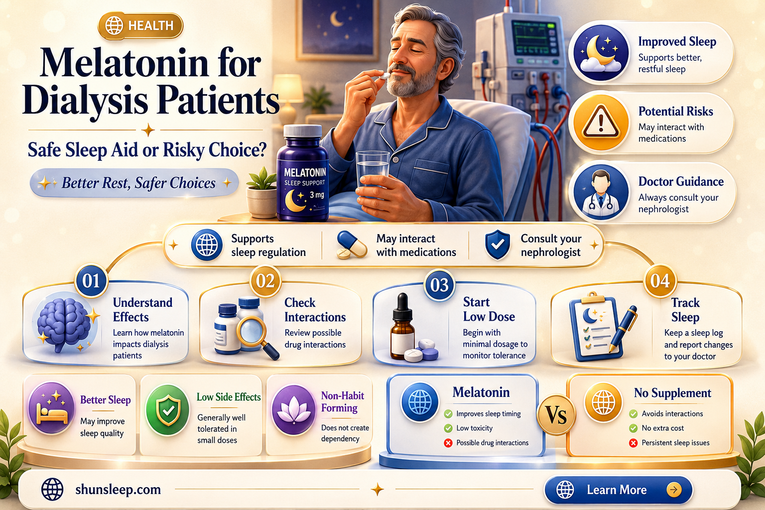 can dialysis patients take melatonin to help with sleep