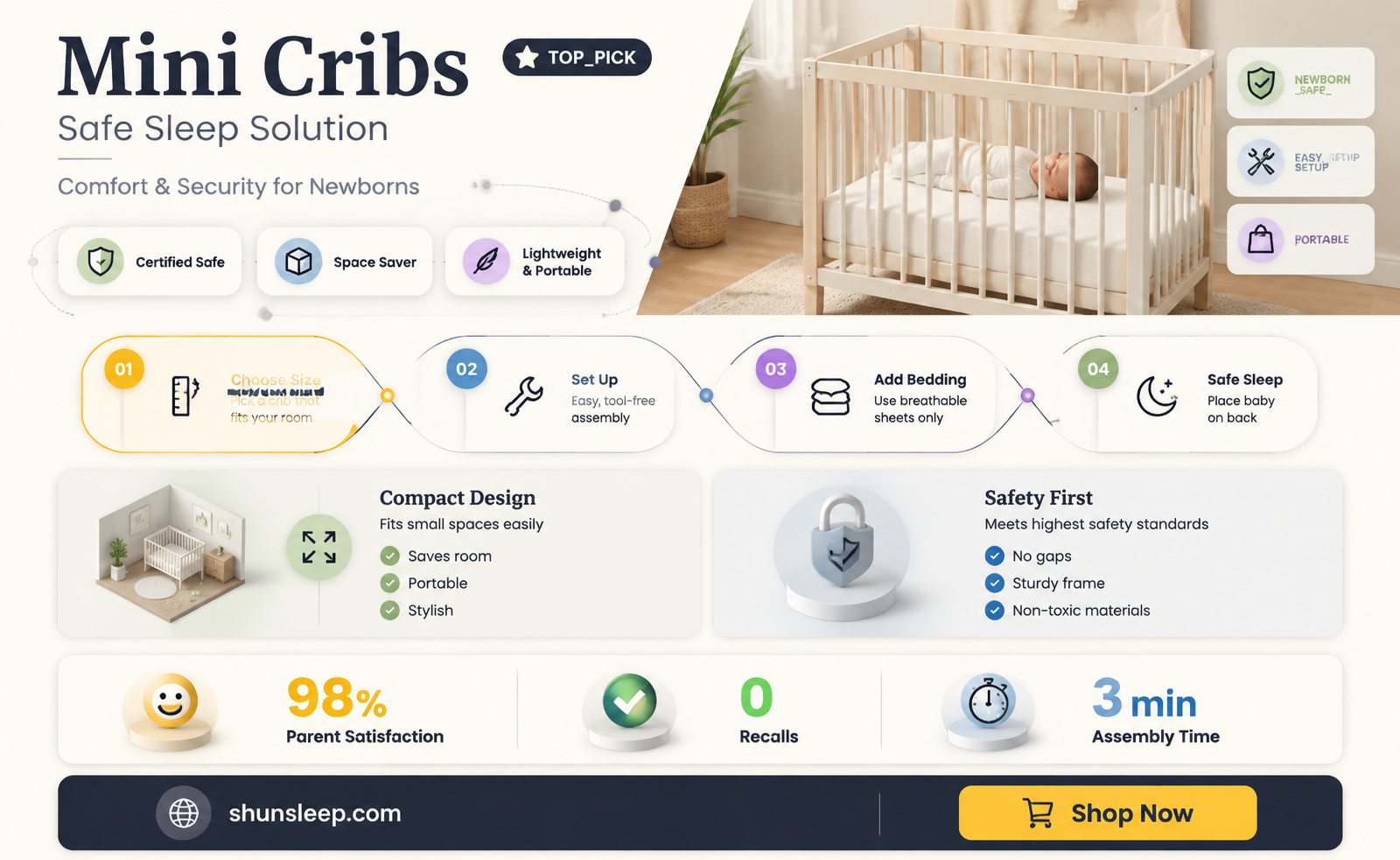can a newborn sleep in a mini crib