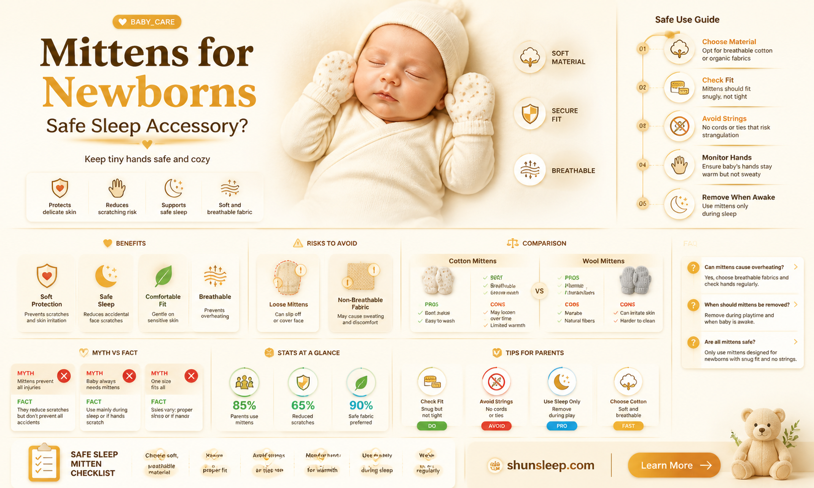 are mittens safe for newborns durong sleep