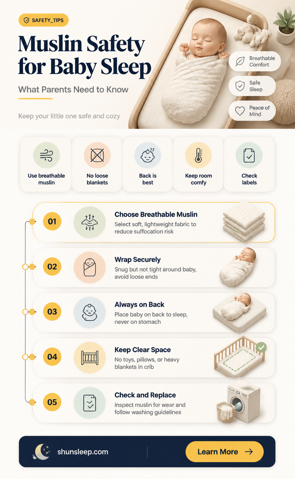 are muslins safe for babies to sleep with
