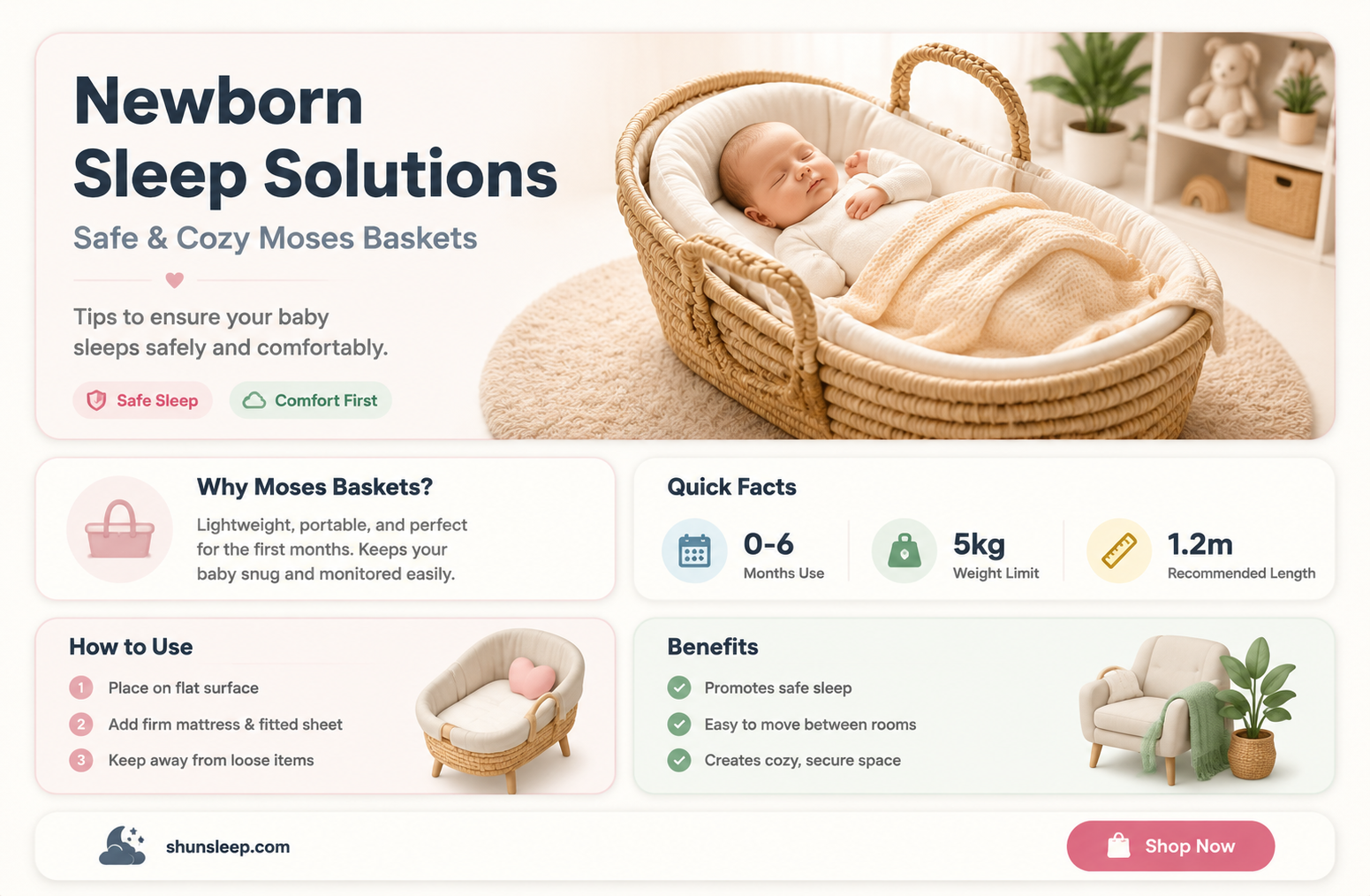 can a newborn sleep in a moses basket