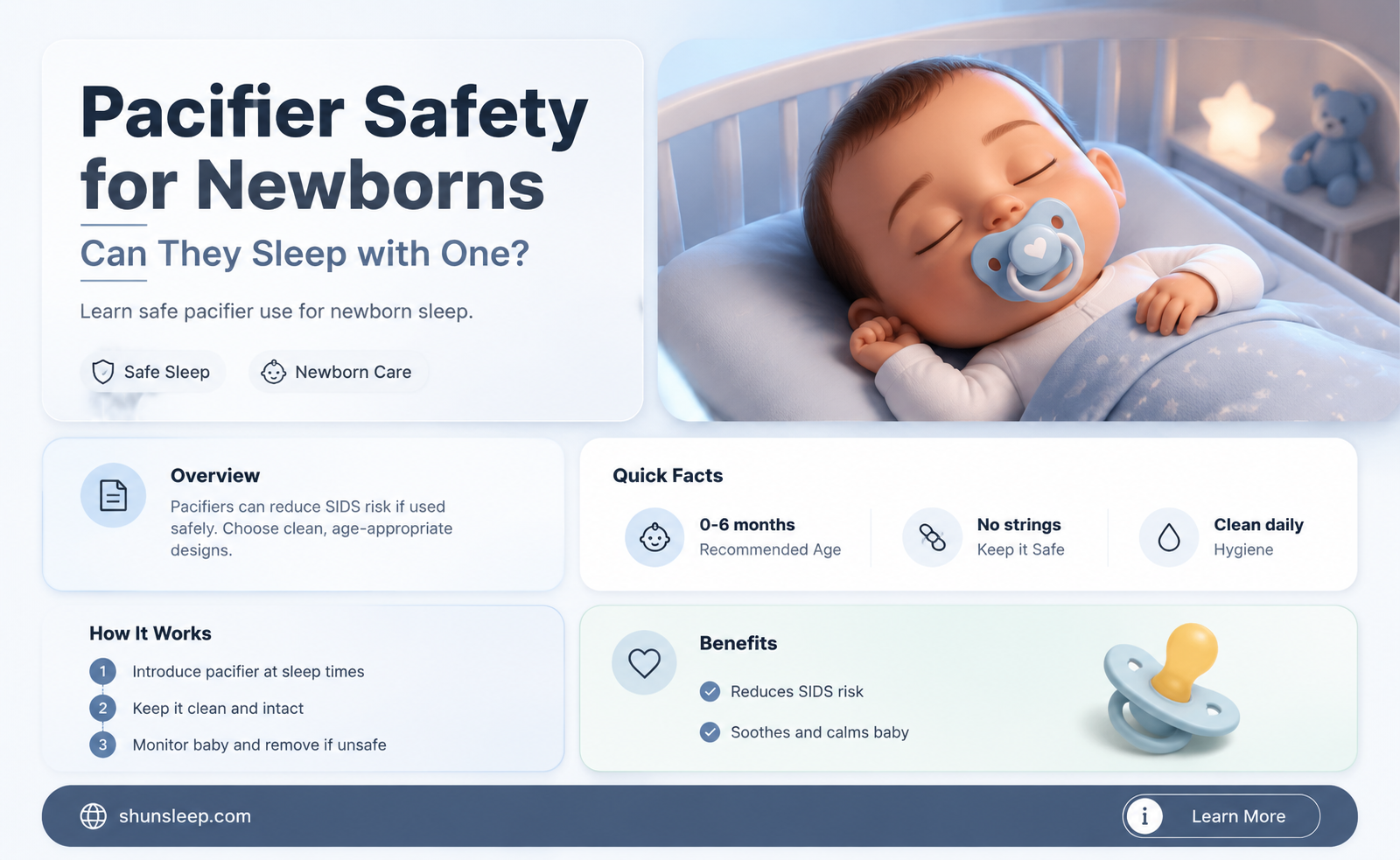 can a newborn baby sleep with a pacifier