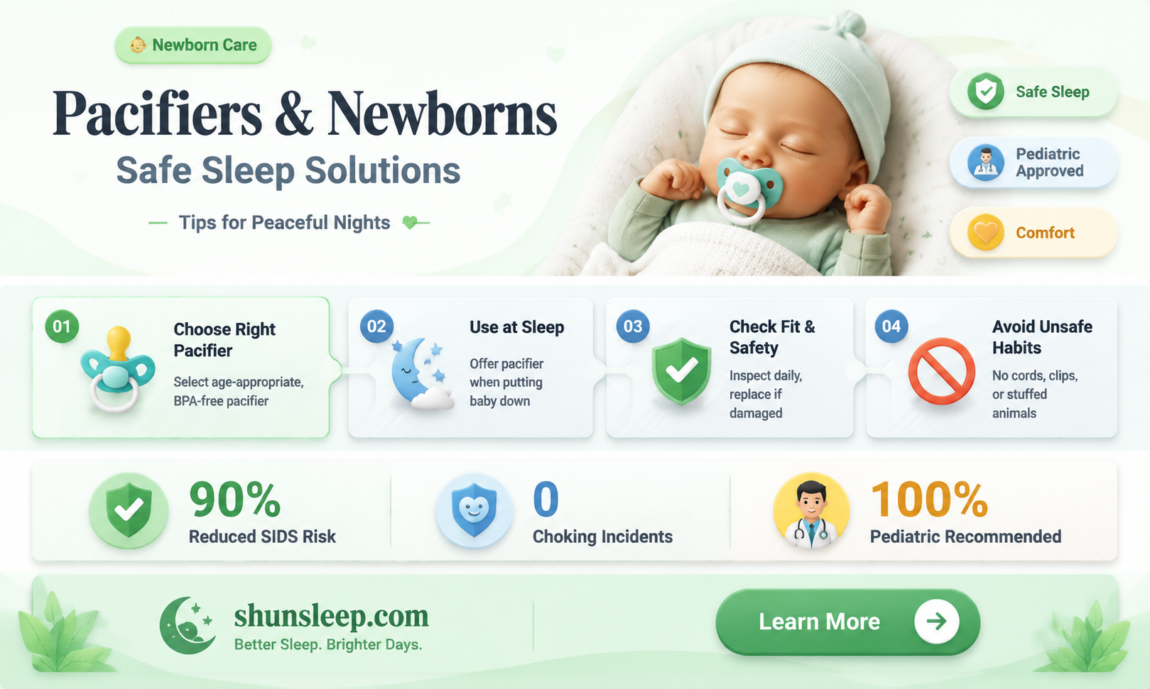 can a newborn sleep with a paciferin his mouth