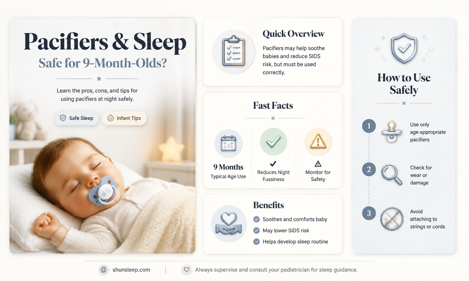 can 9 month old sleep with pacifier