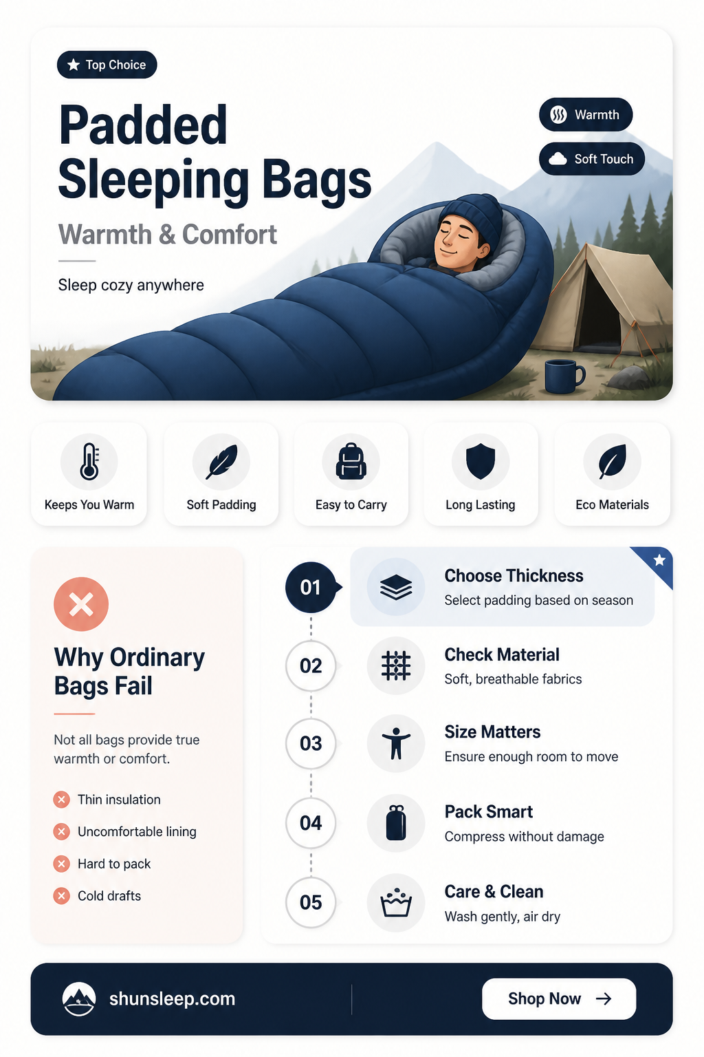 are padded sleeping bags warm