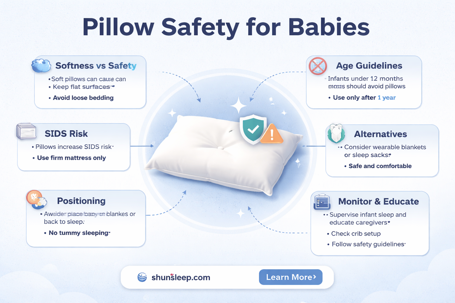 can a 6 month old sleep on a pillow