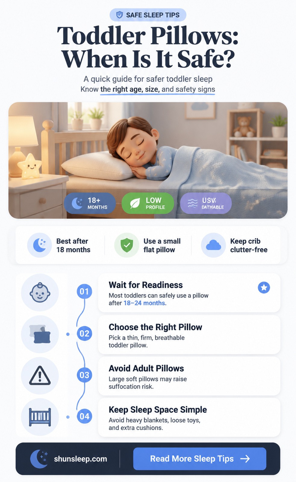 can an 18 month old sleep with a pillow