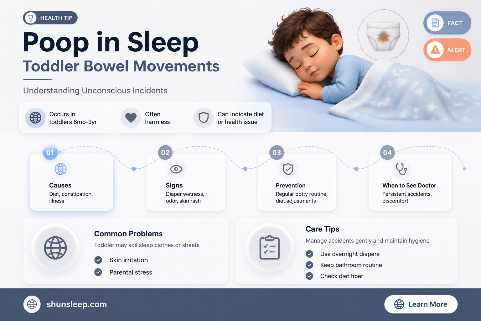 can a three year old poop in their sleep