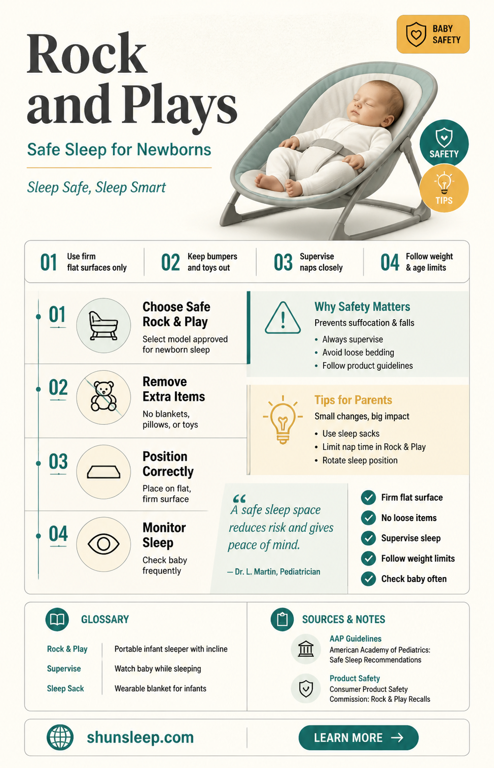 are rock and plays safe for newborns to sleep in