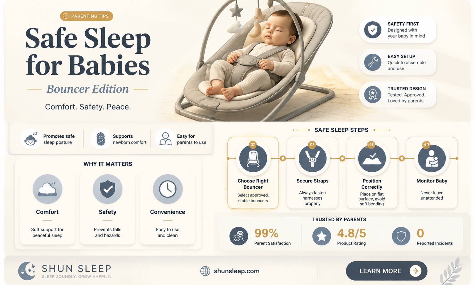 can 6 month old sleep in bouncer