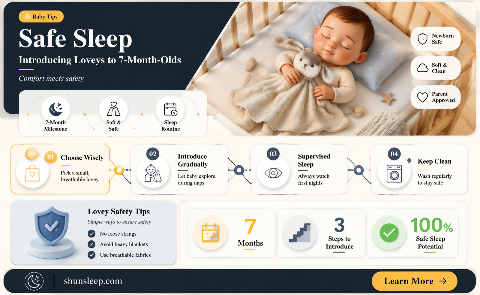 can a 7 month old sleep with a lovey