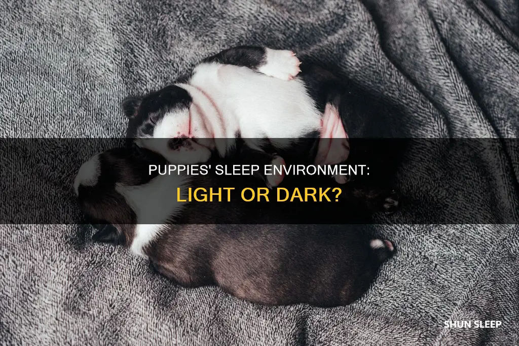 should newborn puppies sleep in the dark
