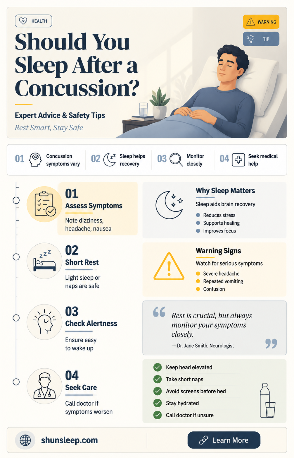 are you supposed to sleep when you get a concussion