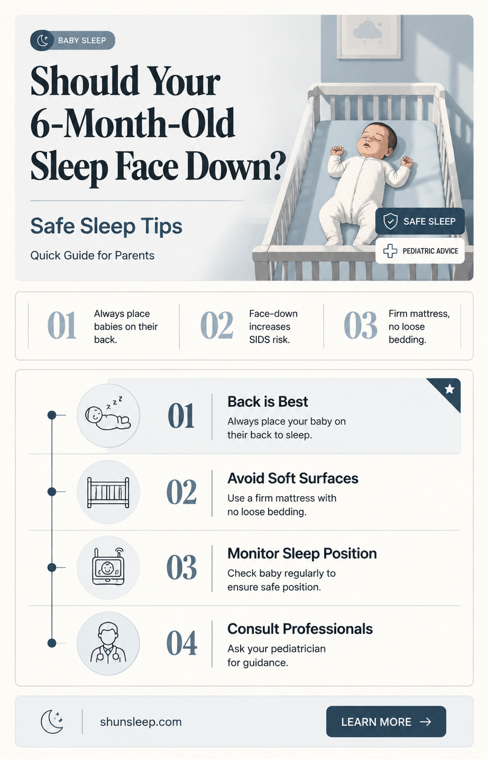 can 6 month old sleep face down
