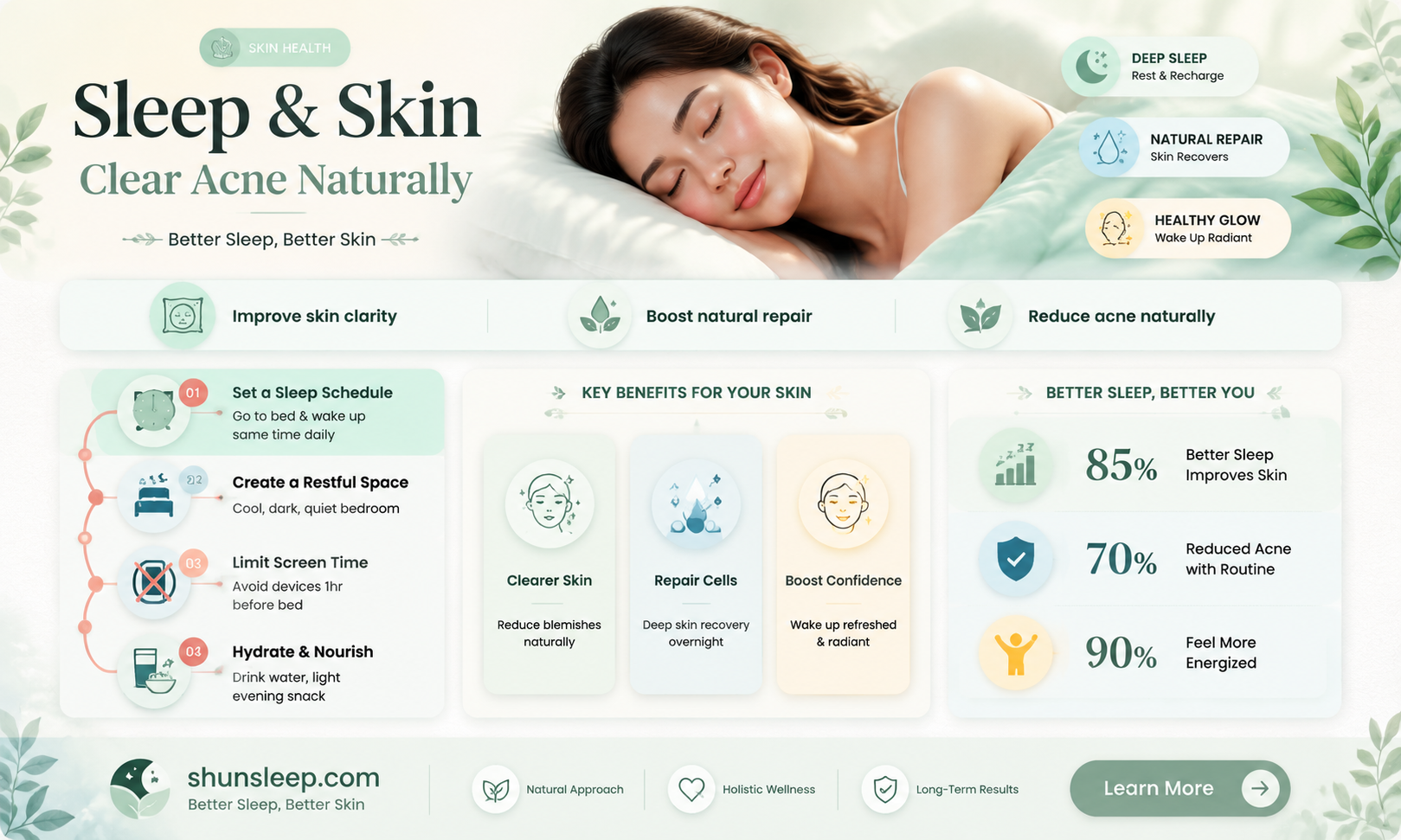 can a good sleep routine help with acne