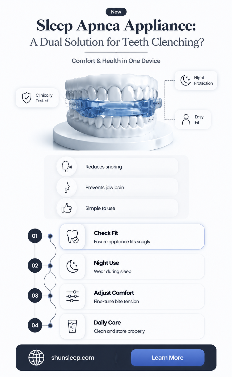 can a sleep apnea appliance also help with teeth clenching
