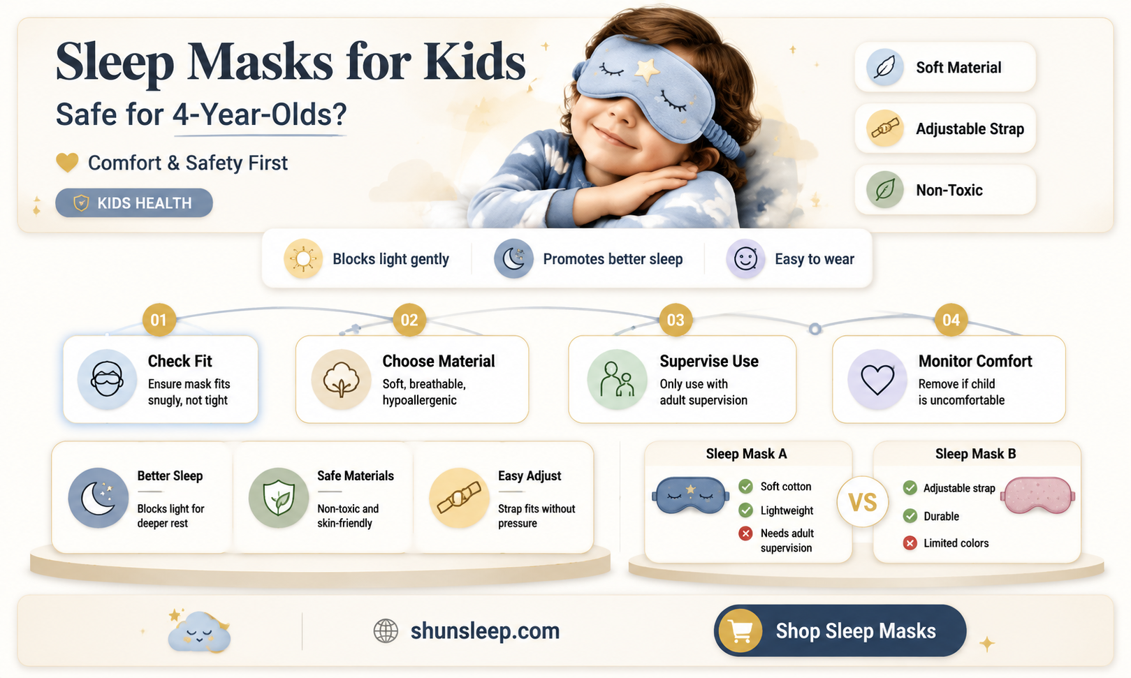 can a 4 year old wear a sleep mask