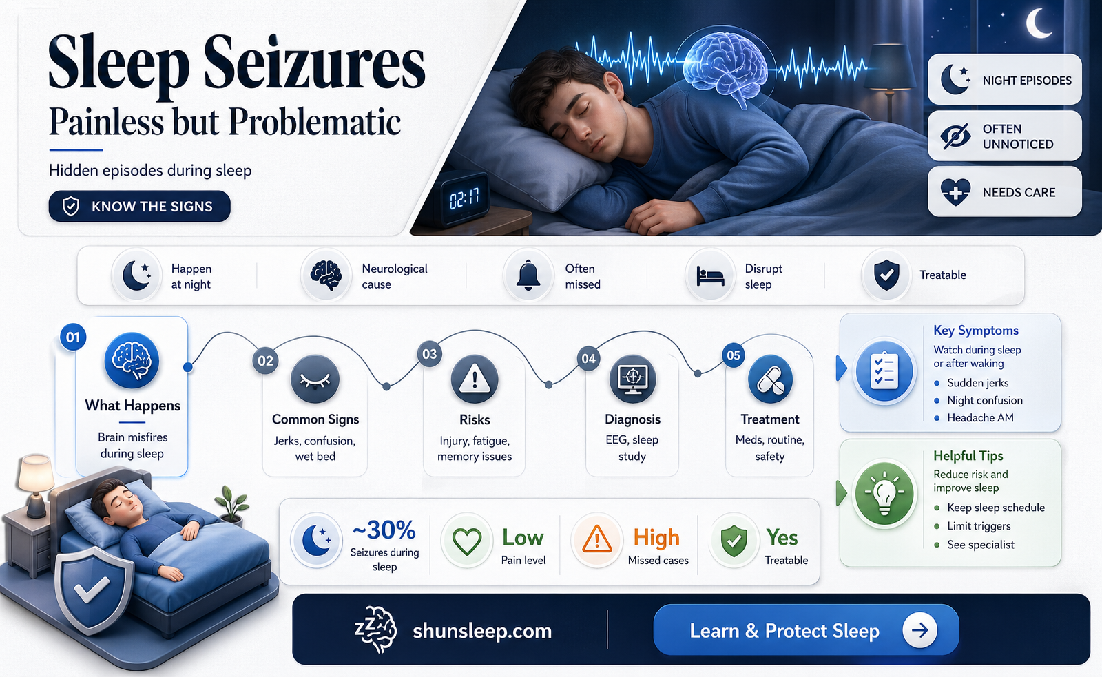 am i having seizures while sleeping without pain