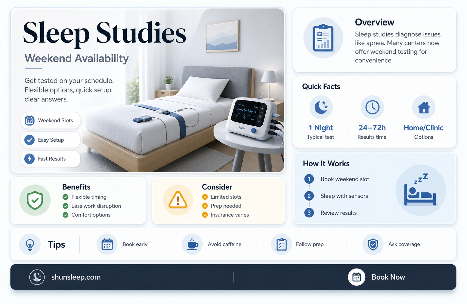 are sleep studies done on weekends