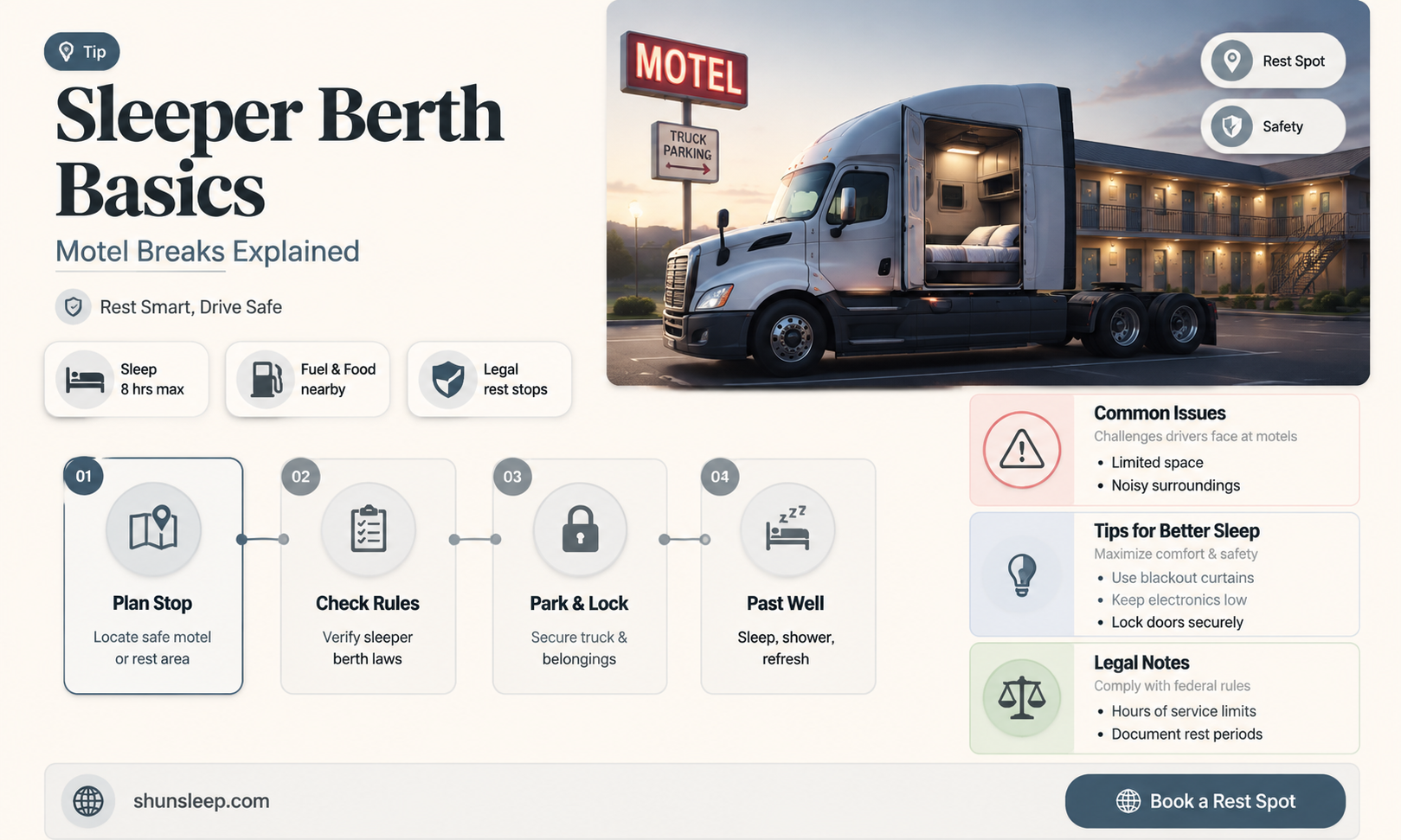 can a sleeper berth break be taken in a motel