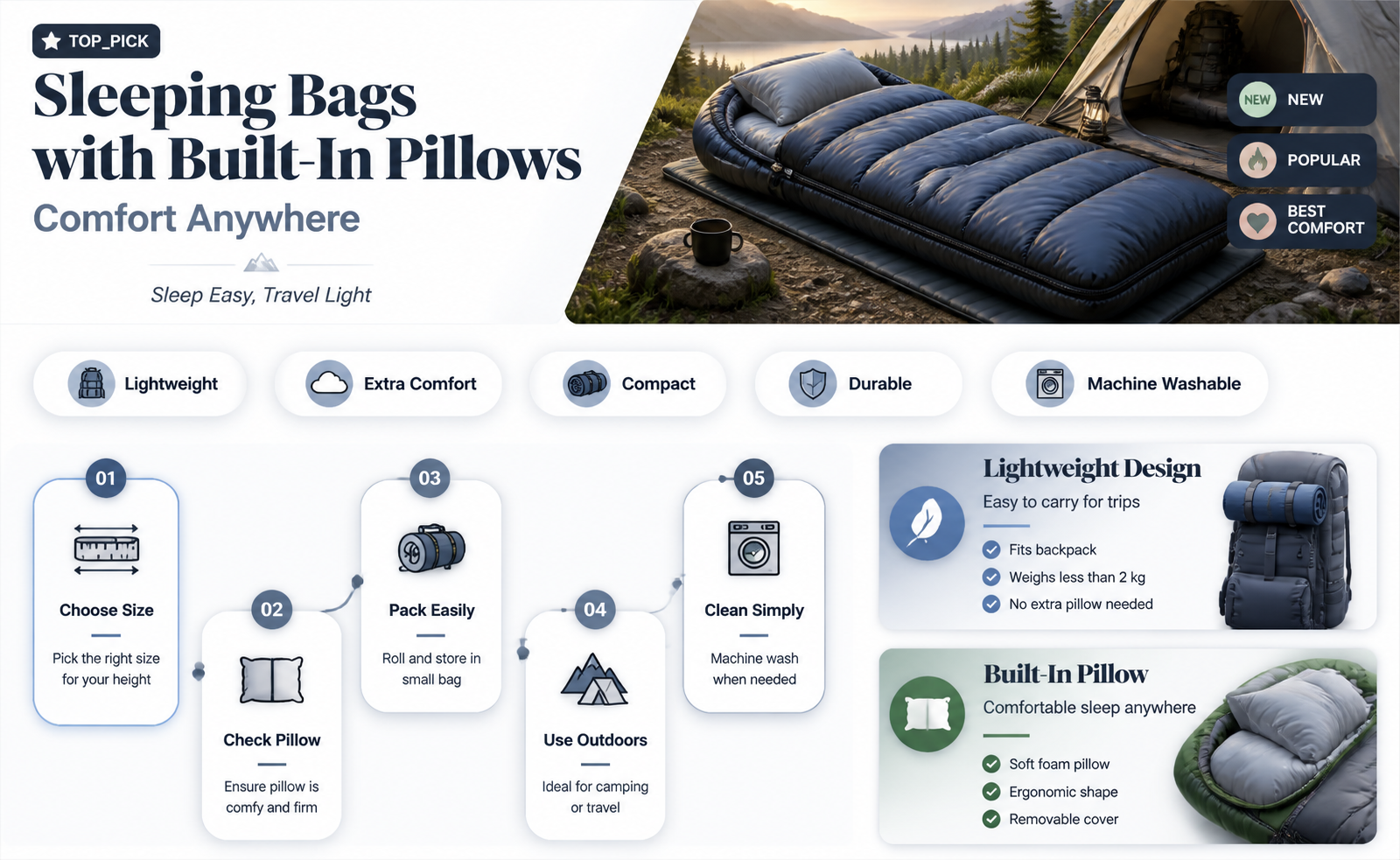 are there sleeping bags with built in pillows